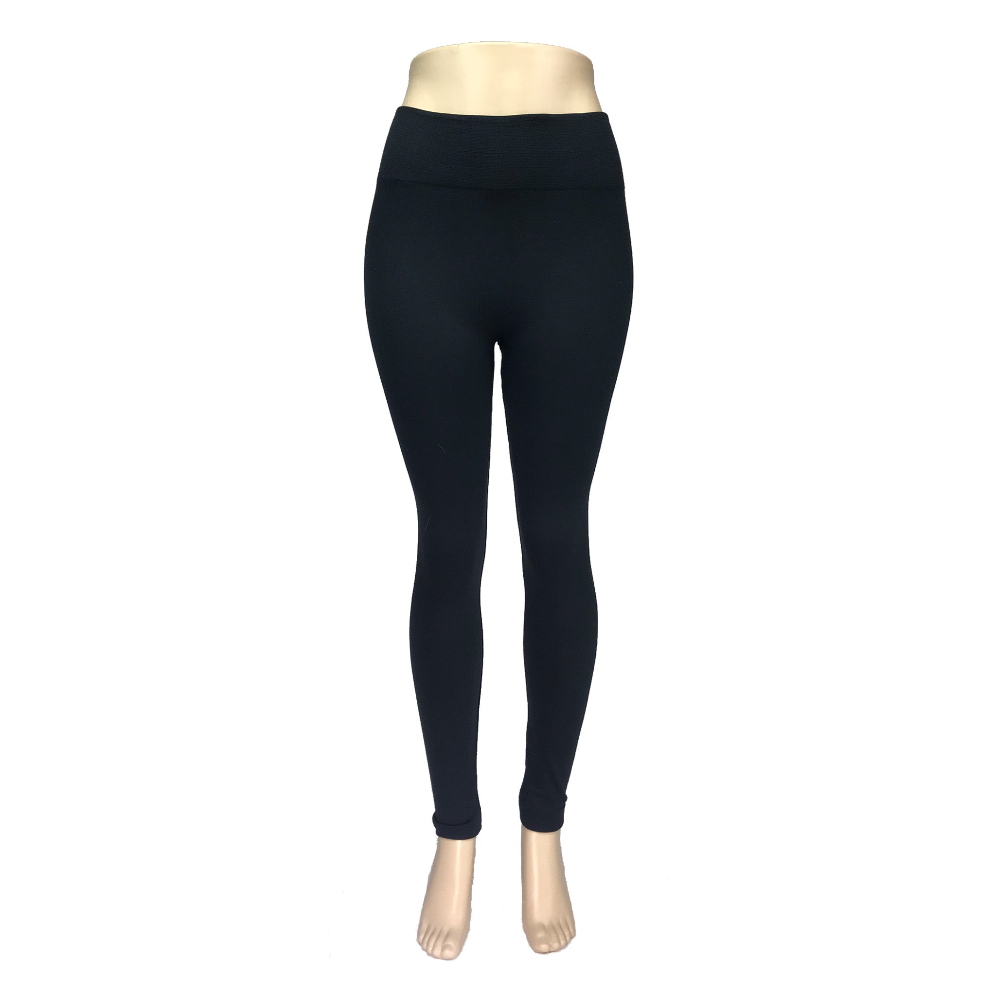 Fleece Lined Yoga Band Legging, Black